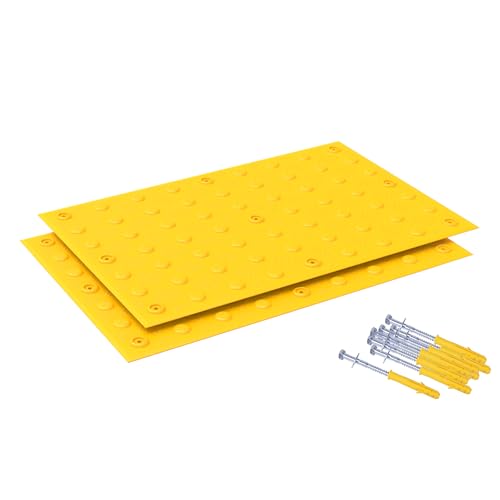 DeafBlind Wayfinding: Beacons, QR Codes, and Tactile Cues 4 OranclUS 2 Pack 23.5"x35.5" Tactile Paving Warning Tiles, ADA Compliant Blind Pathway Floor Mats, Non-Slip Tactile Ground Surface Indicators for Sidewalks, Ramps & Public Spaces (23.5"x35.5" - 2 Pack)