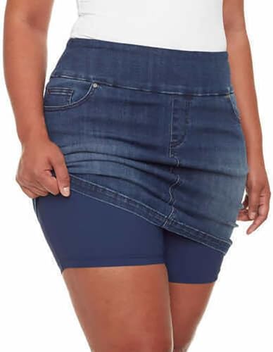 S.C. & CO. Saia jeans feminina sem fecho, Azul, PP