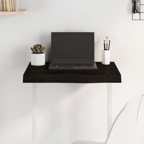 NQJIBUE Home Garden,Tischplatte Dunkelbraun 60 x 50 x (2-6) cm behandeltes Massivholz Eiche