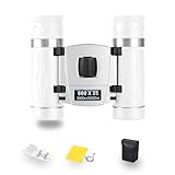 双眼鏡 10倍 オペラグラス 高倍率 双眼鏡 ライブ用 スポーツ観戦用 コンサート用【超軽量·お子様や女性に最適】 高級プリズムbak4搭載 小型 防振 軽量 防水 ライブ/オペラ/観劇/スポーツ観戦/登山/旅行/アウトドア/野鳥観察 ネックストラップ 収納ケース付き (ホワイト)