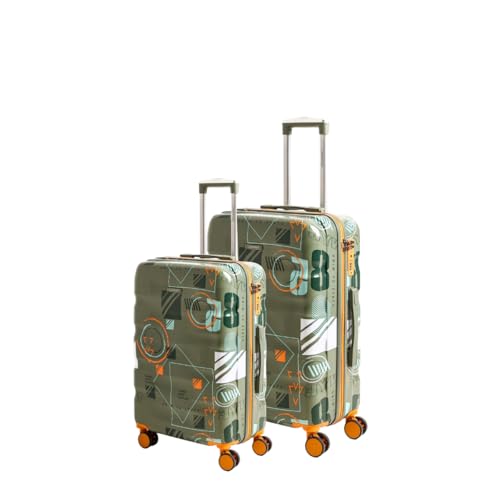 Image of Trolley Bag Set of 2 Green 55cm & 65cm| Polycarbonate Suitcase for Travel | Hard Luggage with 360 Spinner Wheels | TSA Lock, Antitheft Zipper & Dual Cover Interior Manchester