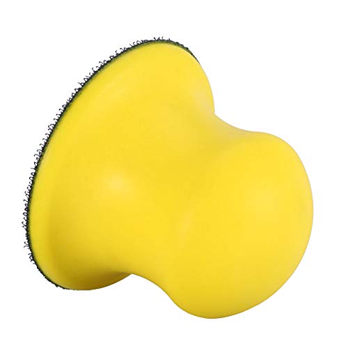 Klanata 3 Inch Hook and Loop Sanding Block, PU Foam Sanding Pad with Center Hole for Sanders and Polishers (3 in)