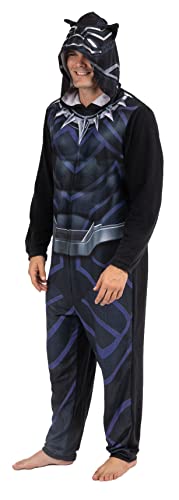 Marvel Men's Black Panther Hooded One Piece Pajama3