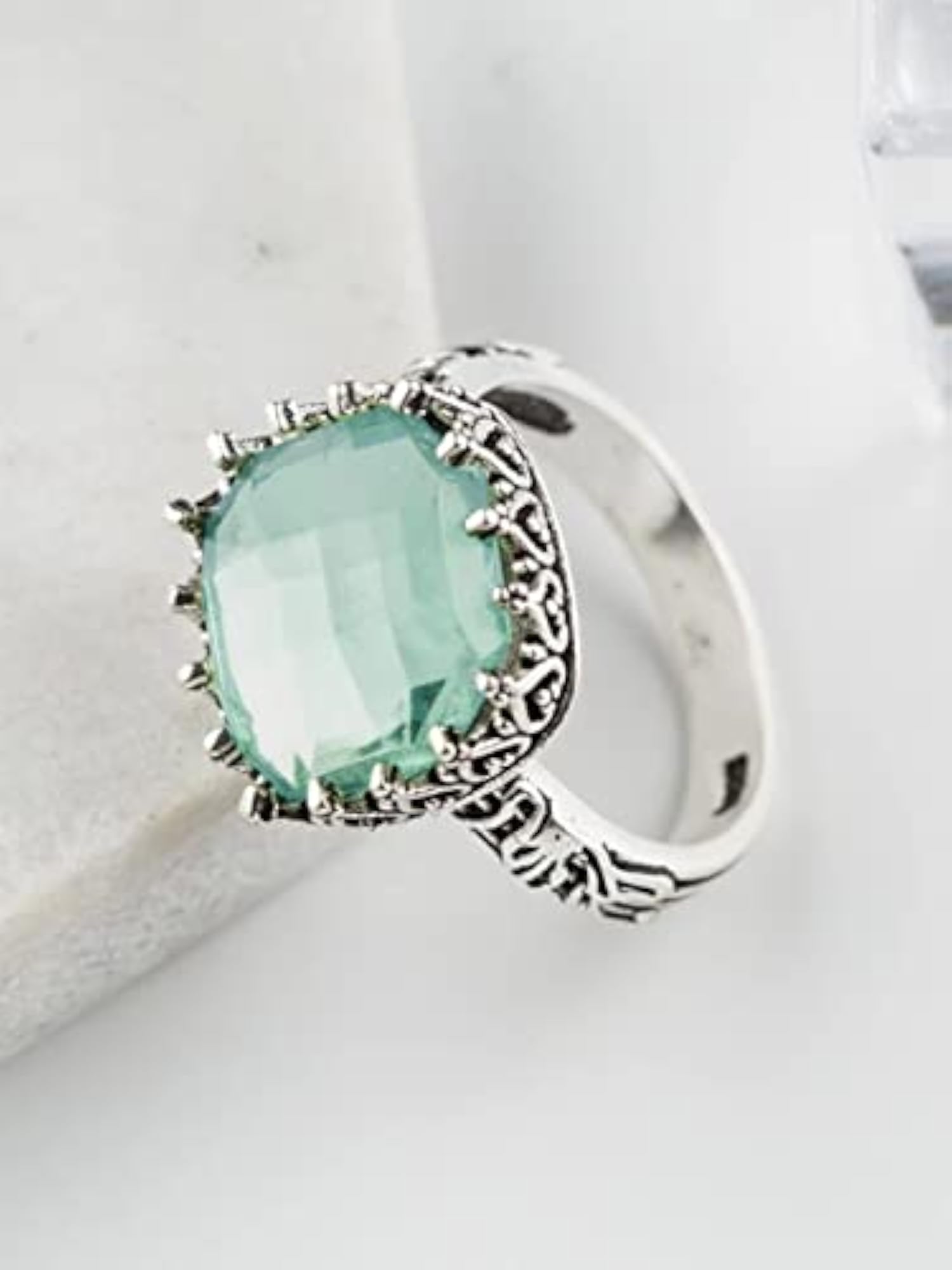 Oxidised Stone Studded Ring, Flattering Design