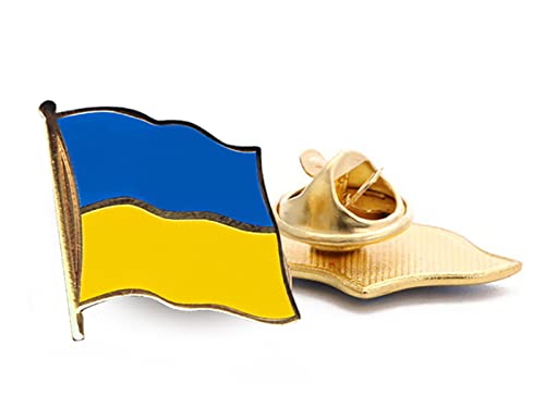 XINGXINLIAN Broche drapeau Ukraine en émail - 10 pièces - Motif drapeau de l'Ukraine, 20*20mm Cover