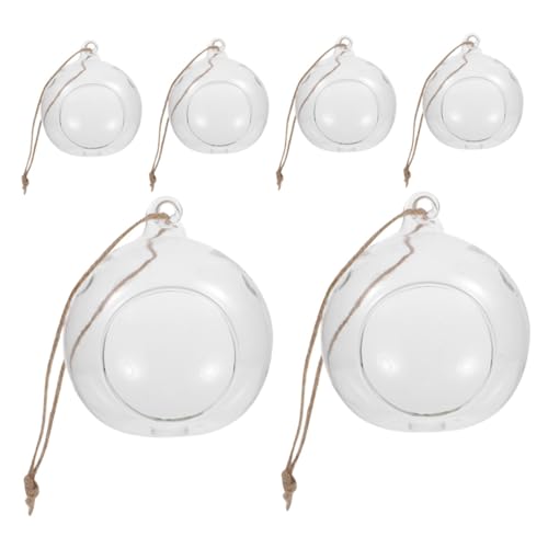 VICASKY Lot de 6 photophores à Suspendre avec Corde de pour Terrarium DIY et décoration de Chambre élégante et Polyvalente