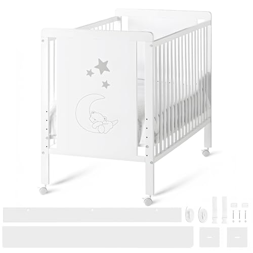 Cuna de Madera para Bebé Indi 120x60 y Kit Colecho para Fijar la Cuna en la Cama. Pintura al Agua sin Tóxicos, Protección Total para el Bebé. Válida de 0 a 3 ó más años. CoolDreams CoolDreams Cuna de Madera para Bebé Indi 120x60 y Kit Colecho para Fijar la Cuna en la Cama. Pintura al Agua sin Tóxicos, Protección Total para el Bebé. Válida de 0 a 3 ó más años. CoolDreams CoolDreams