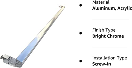 Gordon Glass® 25" Long Chrome Framed Sliding Shower Door Towel Bar with Clear Acrylic Brackets