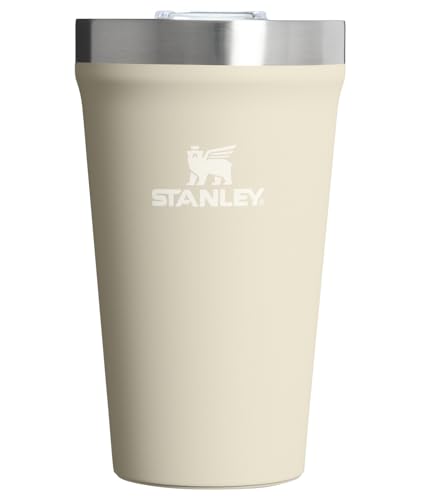 STANLEY Everyday Tumbler 16 oz | Press Fit Drink Through Lid | Beverage, Coffee, and Cocktail Cup | Insulated Stainless Steel Wine Glass | BPA-Free | Toasted Almond