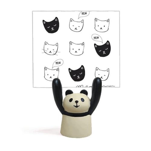 Support de mémo en tête de chat en bois pour bureau et porte-photo compact