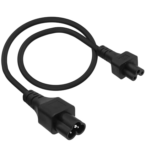 Câble IEC320 C5 vers C6 flexible de 60 cm pour brancher un moniteur ou un projecteur