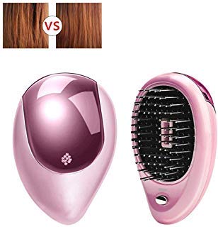 Electric Massager Hair Brush Portable Negative ions Vibrating Massage Scalp Hair Comb For All Hair Types,Hair Detangler,Decompression,Antic Static Natural Shine(Pink)