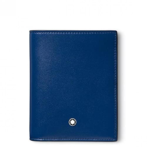 MONTBLANC Meisterstück 129678 Portefeuille Compact en Cuir Bleu 6 CC 11x9x1cm, Bleu, Classique