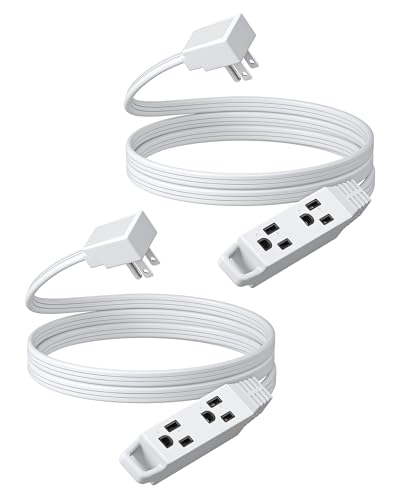 DEWENWILS 6FT Flat Plug Extension Cord, 3 Prong Ultra Thin Power Strip, 13A/125V/1625W, 16/3 Awg...
