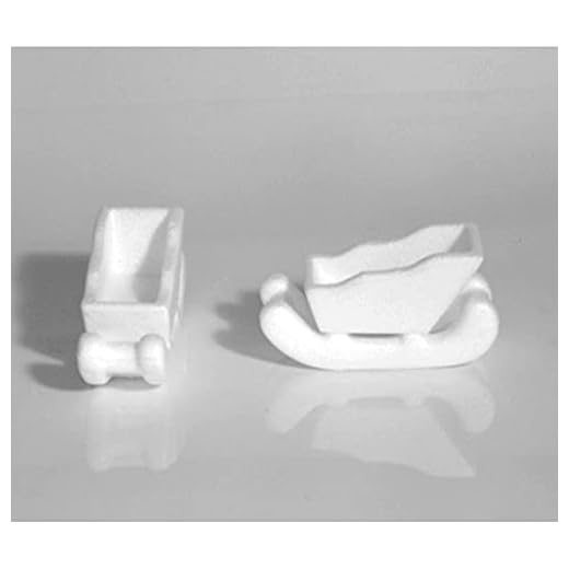 Lealoo Traineau du Père Noël en polystyrène, 11x6,4x4,5cm, Luge Traditionnelle en 2 Parties Hiver