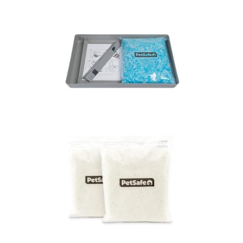 Image of Bundle of PetSafe ScoopFree Reusable Tray with Crystal Litter - Durable Plastic Litter Insert - Fast-Acting Odor Control - Easy to Clean - Self-Cleaning Litter Box Compatible + PetSafe ScoopFree Premi