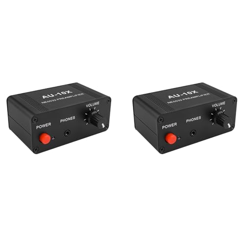Caratteristiche: Deechate 2X AU-10X NE5532 Audio Signal Preamplificatore Cuffie Pre AMP Board Guadagno 20Db 3.5MM Controllo Volume Tono DC 12V