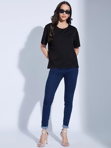 Image of Selvia Women's Solid Regular Fit T-Shirt
