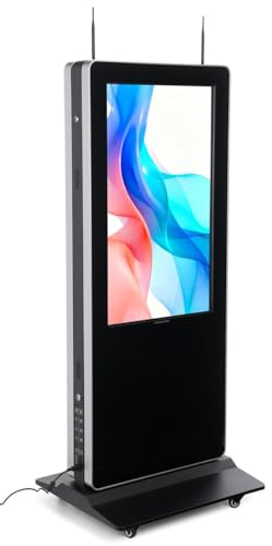 Image of Displays2go 43 inch Dual-Sided Touchscreen Kiosk - Interactive Vertical Digital Signage with Android OS & Independent Displays (DF043TDB)
