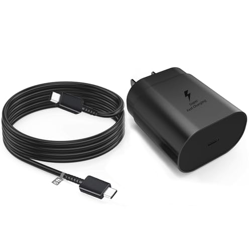 A16 5G 25W Fast Type C Charger for Samsung Galaxy A16 5G A15 5G A14 5G A35 A54 A25 A56 A26 A55 A03s Compatible with S25 Ultra S24 FE S23 S2 S21 FZ Old 6 Flip 6, Pixel 9 8 Pro 6FT Type C Charging Cable