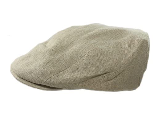 Genuine Irish Linen Newsboy Hat, Slim Fit Flat Cap For Men, Breathable & Lightweight, Ivy, Scally, Gatsby, Cabbie Style, Imported From Ireland, Cream, Small #TOP6