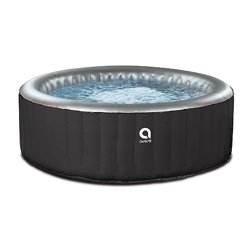 JLeisure Avenli London 181 Gallon 49 Inch 2 to 3 Person Inflatable Hot Tub Spa with Control Panel, Insulated Tub Cover and Floor Protector, Black