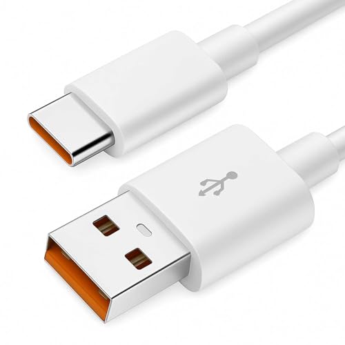 OcioDual Cable USB C Carga Rapida, Cable USB Tipo C Carga Rapida, USBC, 0,3mm 5A 100BA, Blanco, Alimentación y Datos, Accesorio Cargador Rápido, Quick Charge Smartphones, Tablets