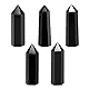 dssmboom Heilstein Hexagonaler Kristallpunkt für Chakra-Ausgleich, Schwarz Obsidian Facettierter Einspitziger Kristallstab für Wicca und Reiki-Heilung, 48-55 mm