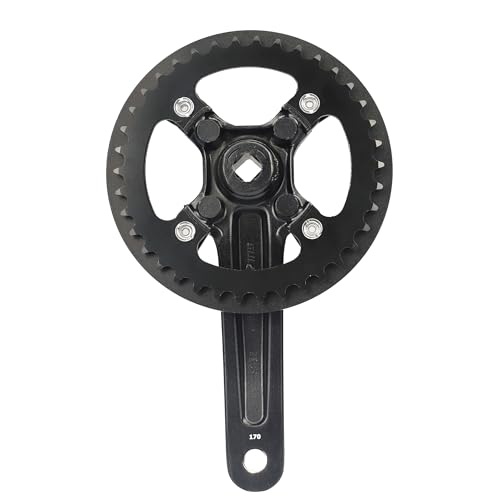MEGHNA Singel Speed Kurbelgarnitur 38T Crankset 170mm Fahrrad Kurbelgarnitur ALU-Kurbeln Kettenradgarnitur MTB/Citybike/Stadtrad/Damenfahrrad/E Bike