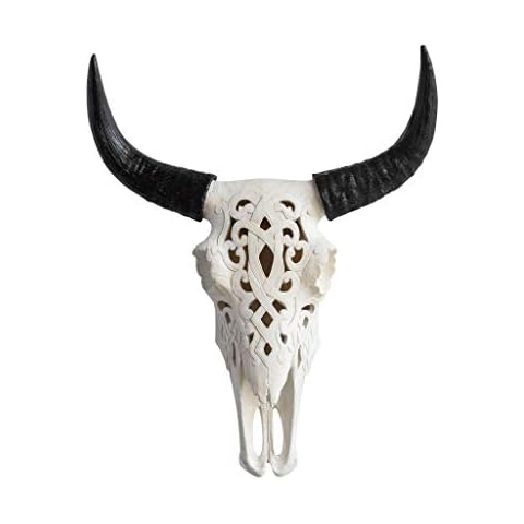 Near and Deer CBI00 Faux Decorative Carved Cow (Bison) Skull Wall Mount, Natural Realistic 19x16x7 Cover