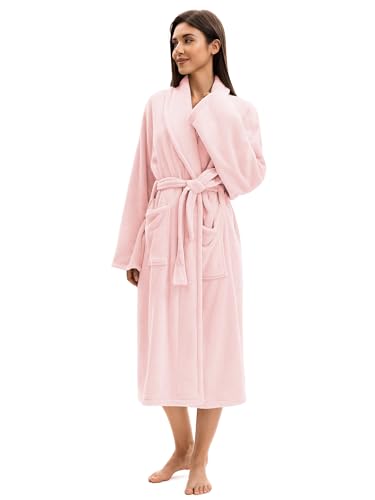 Image of Soft Robe For Women,Warm Plush Bath Robes Female,Spa Towel After Shower Lightweight Long Bathrobe