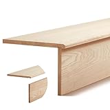 Yaocom 42 Inch Wood Stair Treads and Risers Kit Tread Kit with Riser Red Oak Add Hardwood RetroFit for Stair Remodel
