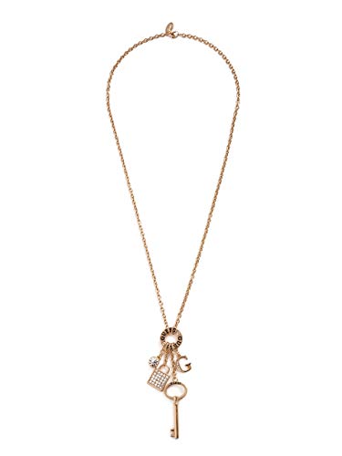 GUESS Factory Women's Gold-Tone Lock and Key Charm Necklace