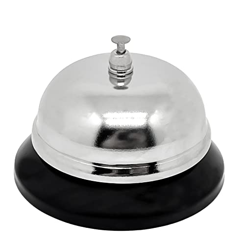 1pcs Call Bell, Service Bell, Loud and Clear Ring Stainless Steel Metal Counter Service Bell,for Hotels, Schools, Restaurants,Reception Areas(Small Size)