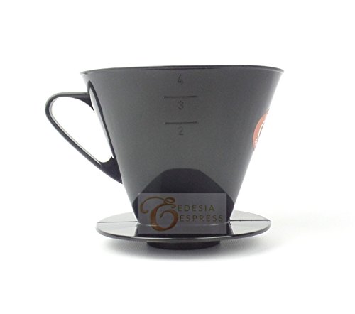 Size 4 Plastic Coffee Filter Dripper Cone, Flat Bottomed by EDESIA ESPRESS - Image 3