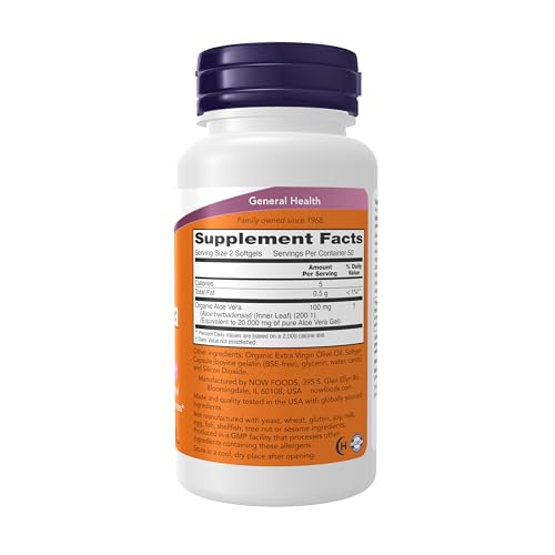 NOW Supplements, Aloe Vera (Aloe barbadensis) 10,000 mg, Supports Digestive Health*, 100 Softgels - Image 3