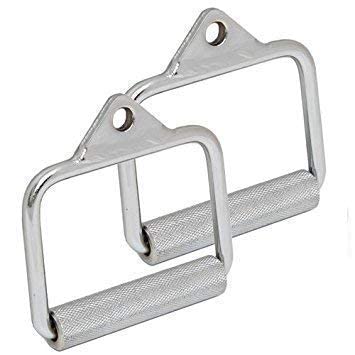 Sports Combo V-Shaped Tricep Press Down Bar, Straight Triceps Handle, Gym Cable Machine Attachment, Chrome Finish