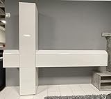 Anbauwand Bel Air Weiß Hochglanz 3-teilig Standschrank 2x Hängeelement Wohnwand Stube