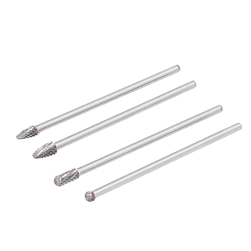 Set de 4 fresas rotativas extendidas de carburo miniatura 5