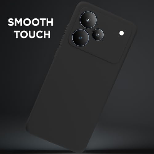 Image of Outlouders Back Cover for Realme P4 5G | Camera Protection | Durable Soft Matte Silicone Bumper Case (Black)