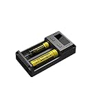Nitecore New i2 (2016 Version) Intelligent Charger Universal Smart-Ladegerät mit WINGONEER USB-LED-Licht