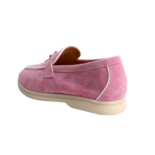 Image of XOBZJH Women's Leather Suede Loafers Flats - Slip-On Penny Loafers with Soft, Comfortable Driving & Dress Shoes for Casual Office Work All Day