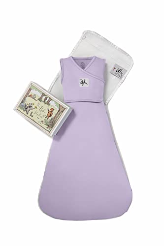 The Ollie World Alphie Sleep Pouch, Made from Custom Patented Moisture-Wicking Fabric, 2-Way Zipper, Sleep Sack, Wearable Blanket, Swaddle Transition (Lavender, Fox (22-32 lbs))