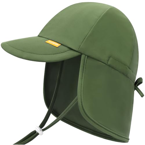 Image of Adjustable Baby Sun Hats with UPF50+ & Neck Flap Protection - Perfect Swim & Play Toddler Hat for Girls & Boys