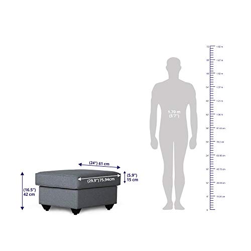 Image of Wakefit Napper Ottoman (Fabric, Omega Blue)