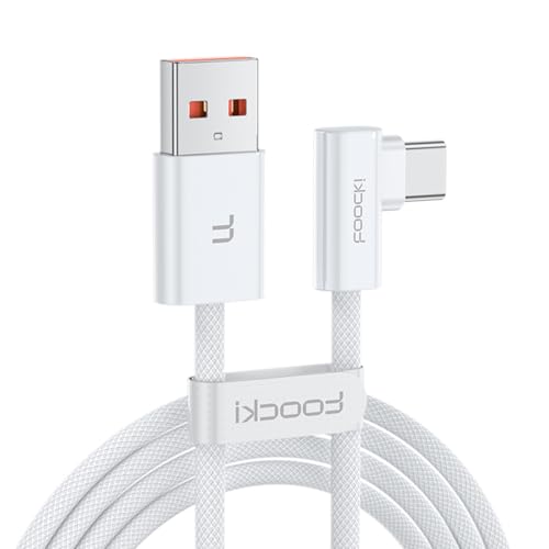 toocki Cable USB C UAB A, 2 M 6A Cabo cargador Tipo C 90 Grados Carga Rapida Compatible con Samsung Galaxy, Huawei Mate 60 Pro/Pro+ / Mate 50, Honor 70 Pro/Pro+ / 70/60, Xiaomi 14/14 Pro