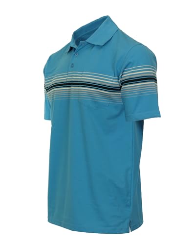 Gioberti Polo para Hombre con Rayas Múltiples y Bolsillo miniatura 3