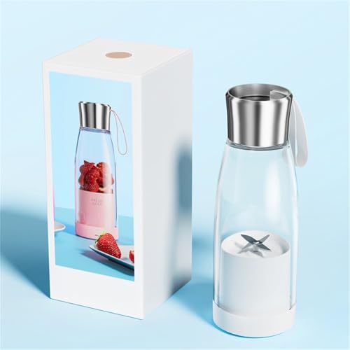 FACAIIO Presse-agrumes portable personnel 450 ml rechargeable pour mixeur 1500 mAh pour batterie smoothies shakes maison voyage bureau blanc