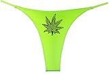 NE Beauty Weed Pot Leaf Marijuana Lingerie Panty Thong for Women Green (Set of 1) medium
