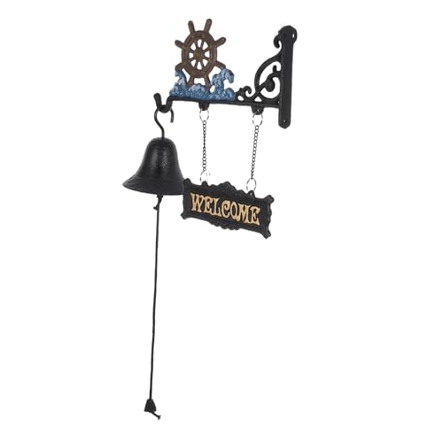 SOLUSTRE Timbre Náutico Retro De Hierro Fundido Campana De Pared Asa para Puerta De Casa Decoración Vintage para Jardín